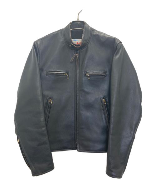 Aero LEATHER（エアロレザー）Aero LEATHER (エアロレザー) ホースハイドシングルライダースジャケット ブラック サイズ:34の古着・服飾アイテム