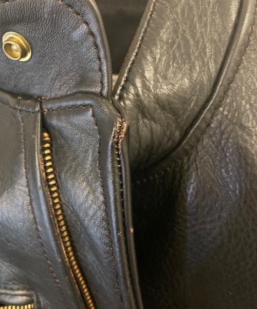Aero LEATHER（エアロレザー）Aero LEATHER (エアロレザー) ホースハイドシングルライダースジャケット ブラック サイズ:34の古着・服飾アイテム