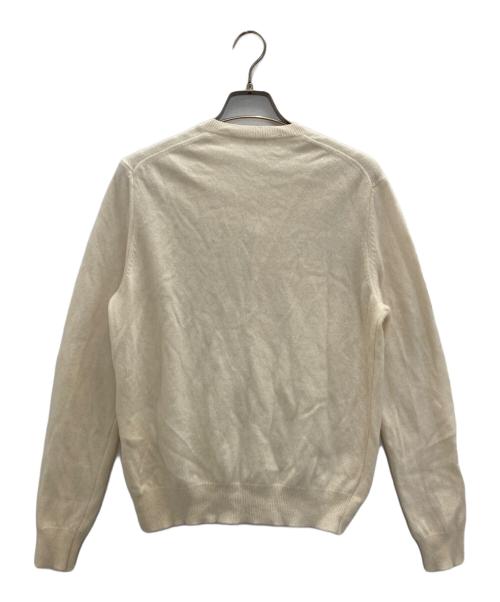 PLAY COMME des GARCONS（プレイコムデギャルソン）PLAY COMME des GARCONS (プレイコムデギャルソン) ハートロゴクルーネックカーディガン ホワイト サイズ:Lの古着・服飾アイテム