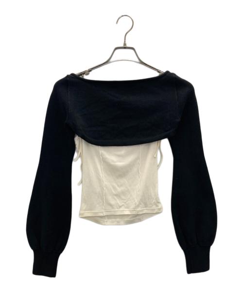 ANDMARY（アンドマリー）ANDMARY (アンドマリー) Sophia layered top ブラック×ベージュ サイズ:FREEの古着・服飾アイテム