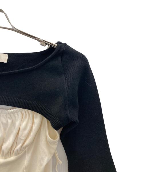 ANDMARY（アンドマリー）ANDMARY (アンドマリー) Sophia layered top ブラック×ベージュ サイズ:FREEの古着・服飾アイテム