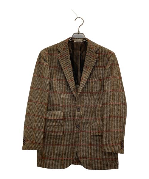 De Petrillo（デペトリロ）De Petrillo (デペトリロ) ツイードテーラードジャケット ブラウン サイズ:SIZE 48の古着・服飾アイテム