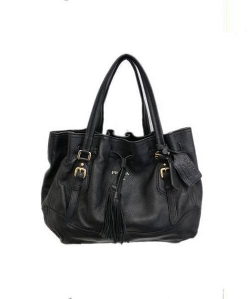 PRADA（プラダ）PRADA (プラダ) タッセッルレザーハンドバッグ ブラック BR3571の古着・服飾アイテム