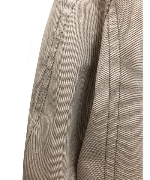 HERMES（エルメス）HERMES (エルメス) シェーヌダンクルレザートリムノーカラージャケット ベージュ サイズ:38 マルジェラ期　羊革使用　フランス製の古着・服飾アイテム
