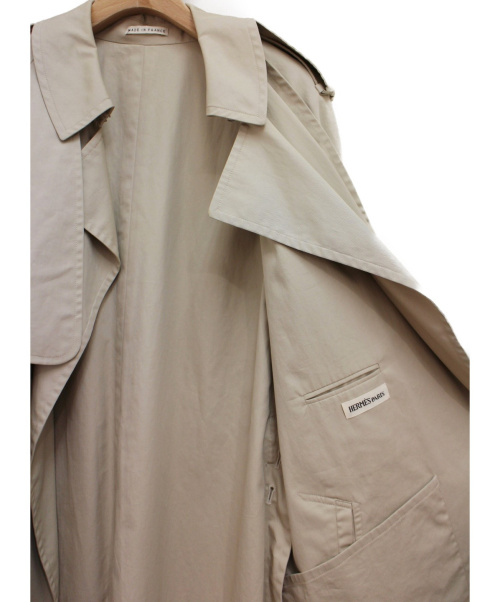 HERMES（エルメス）HERMES (エルメス) 2WAYトレンチコート/マルジェラ期 ベージュ サイズ:S マルジェラ期　フランス製の古着・服飾アイテム