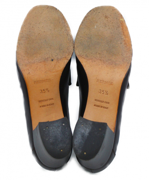 HERMES（エルメス）HERMES (エルメス) コンスタンス ロゴ ヒールローファーパンプス ブラウン サイズ:35 1/2（22.5～23） イタリア製の古着・服飾アイテム