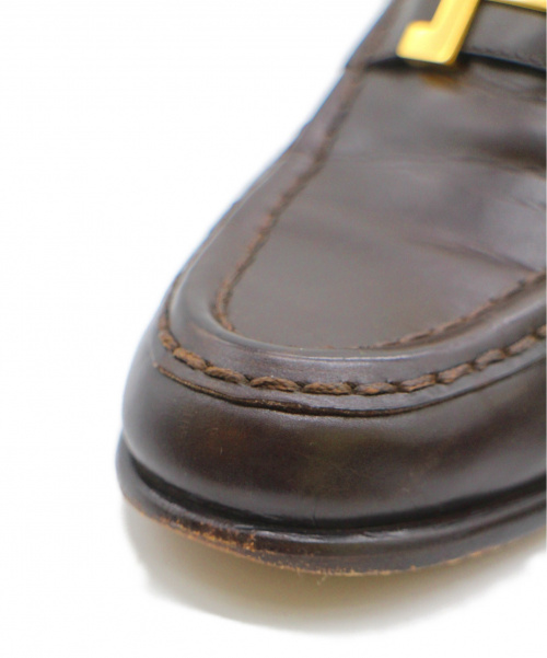 HERMES（エルメス）HERMES (エルメス) コンスタンス ロゴ ヒールローファーパンプス ブラウン サイズ:35 1/2（22.5～23） イタリア製の古着・服飾アイテム