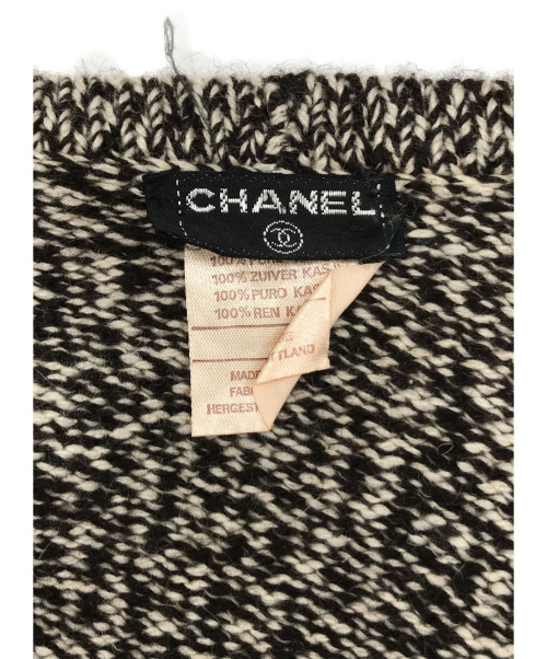 CHANEL（シャネル）CHANEL (シャネル) 金釦ヴィンテージカシミヤカーディガン ブラウン サイズ:表記なし（実寸をご確認下さい） スコットランド製 80年代の古着・服飾アイテム