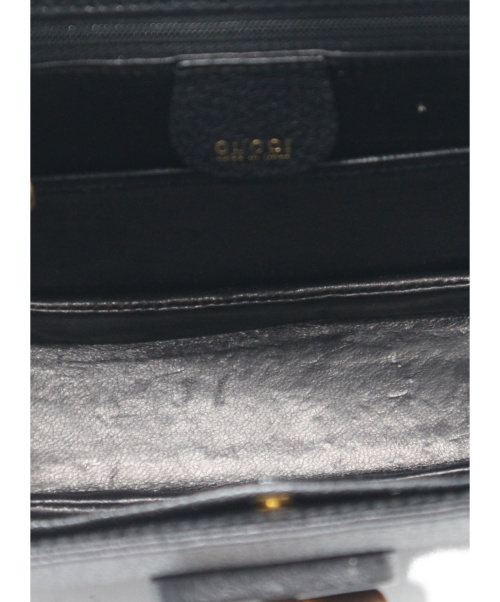 GUCCI（グッチ）GUCCI (グッチ) バンブーハンドル2WAYハンドバッグ ブラック OLD GUCCI 000 14 0183の古着・服飾アイテム