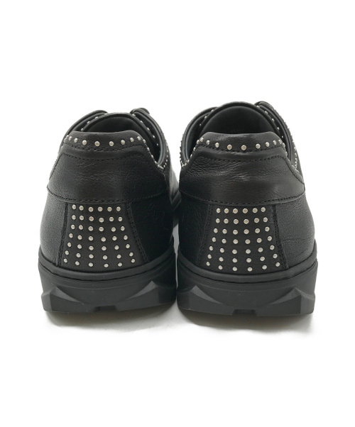 Salvatore Ferragamo（サルヴァトーレ フェラガモ）Salvatore Ferragamo (サルヴァトーレ フェラガモ) バッファローレザースニーカー ブラック サイズ:7　1/2 0701206の古着・服飾アイテム