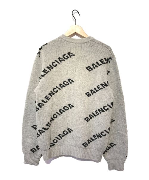 BALENCIAGA（バレンシアガ）BALENCIAGA (バレンシアガ) ジャガードロゴニット グレー サイズ:Sの古着・服飾アイテム