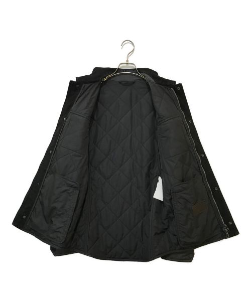 Salvatore Ferragamo（サルヴァトーレ フェラガモ）Salvatore Ferragamo (サルヴァトーレ フェラガモ) スウェード切替キルティングジャケット グレー サイズ:44の古着・服飾アイテム