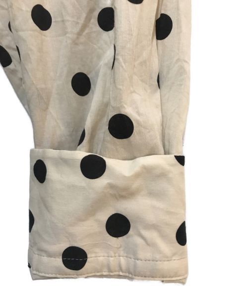 BALLSEY（ボールジィ）BALLSEY (ボールジィ) ドットプリント ネックギャザーブラウス ベージュ サイズ:36の古着・服飾アイテム