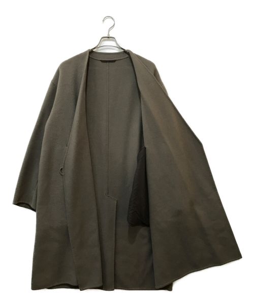 Adam et Rope（アダム エ ロペ）Adam et Rope (アダムエロペ) ノーカラーコート ブラウン サイズ:-の古着・服飾アイテム