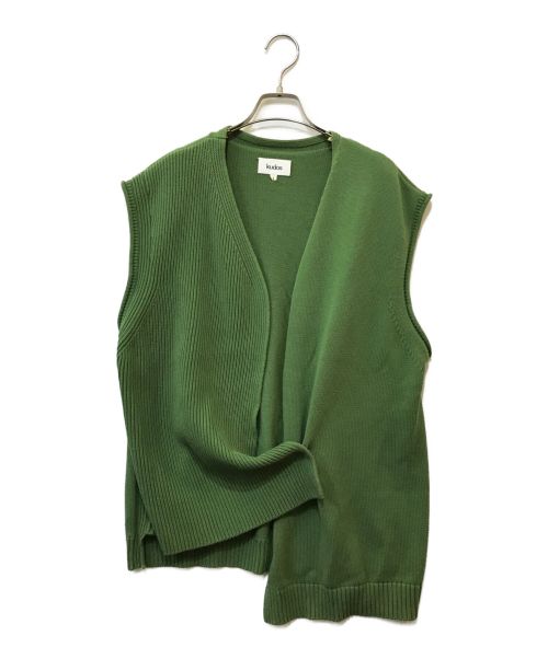 kudos（クードス）kudos (クードス) アシンメトリーニットベスト グリーン サイズ:1の古着・服飾アイテム