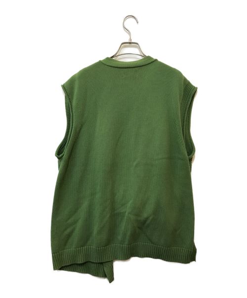 kudos（クードス）kudos (クードス) アシンメトリーニットベスト グリーン サイズ:1の古着・服飾アイテム