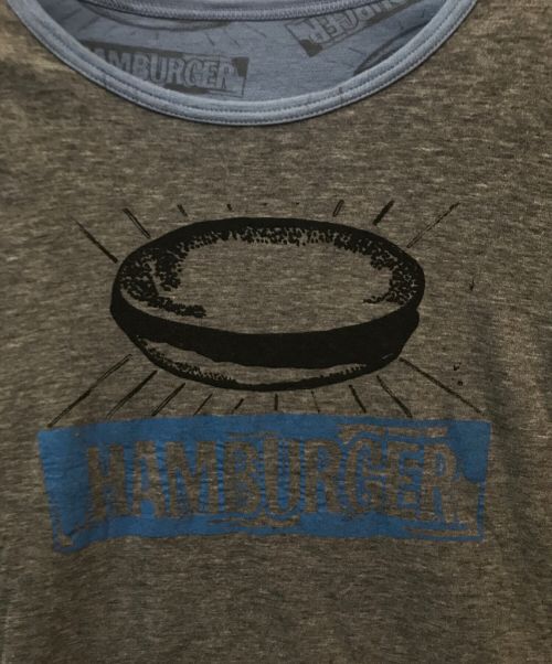 Hysteric Glamour（ヒステリックグラマー）Hysteric Glamour (ヒステリックグラマー) ANDY HOWARD (アンディーハワード) HAMBURGER Tシャツ グレー サイズ:Sの古着・服飾アイテム