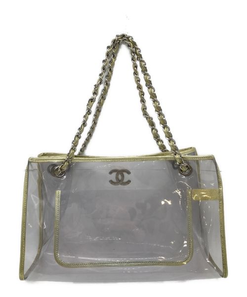 CHANEL（シャネル）CHANEL (シャネル) クリアチェーントートバッグ クリア×ゴールドの古着・服飾アイテム
