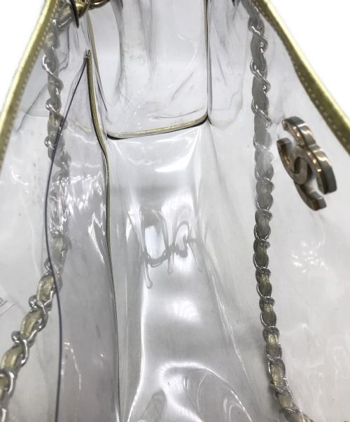 CHANEL（シャネル）CHANEL (シャネル) クリアチェーントートバッグ クリア×ゴールドの古着・服飾アイテム