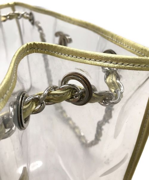 CHANEL（シャネル）CHANEL (シャネル) クリアチェーントートバッグ クリア×ゴールドの古着・服飾アイテム