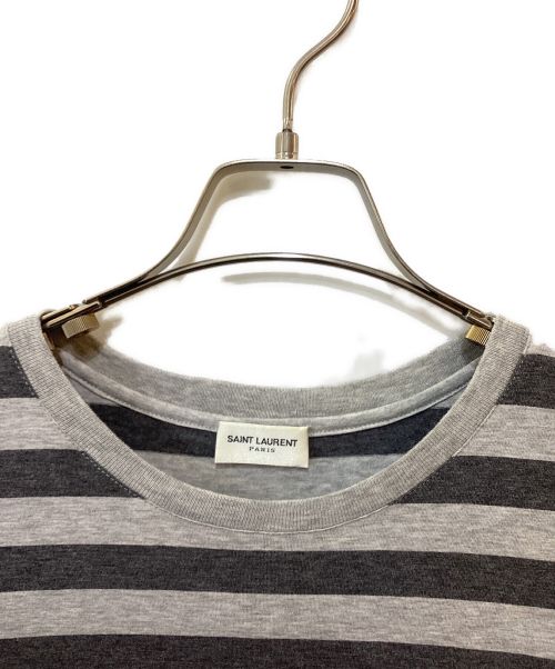 Saint Laurent Paris（サンローランパリ）Saint Laurent Paris (サンローランパリ) ボーダーカットソー グレー サイズ:Sの古着・服飾アイテム