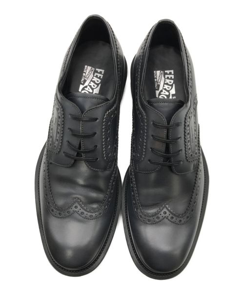 Salvatore Ferragamo（サルヴァトーレ フェラガモ）Salvatore Ferragamo (サルヴァトーレ フェラガモ) ウィングチップシューズ ブラック サイズ:6 1/2Eの古着・服飾アイテム