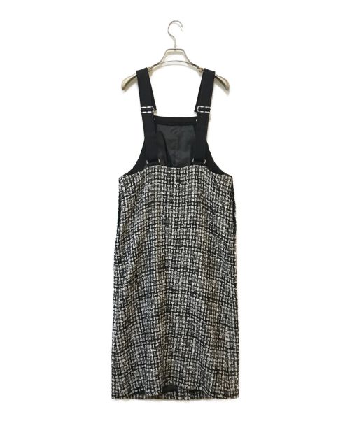 Diagram（ダイアグラム）Diagram (ダイアグラム) ミディツイードジャンパースカート ホワイト×ブラック サイズ:36の古着・服飾アイテム