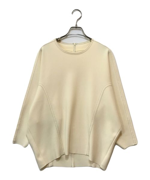 Adam et Rope（アダム エ ロペ）Adam et Rope (アダムエロペ) ニットジョーゼットボンディングプルオーバー ベージュ サイズ:36の古着・服飾アイテム