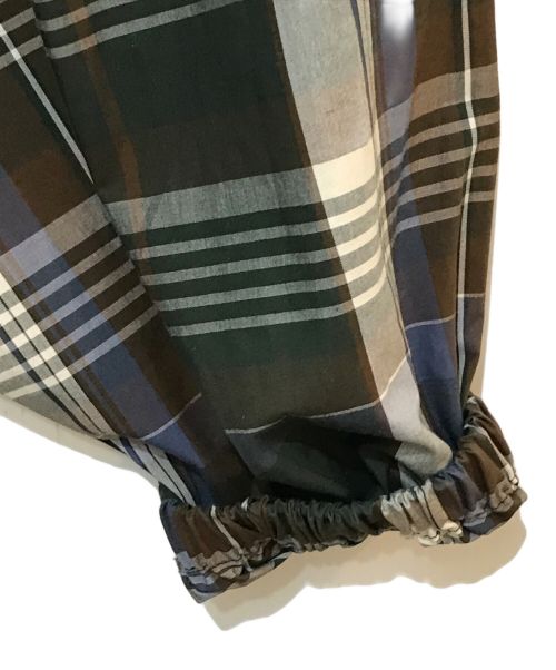 KEBOZ（ケボズ）KEBOZ (ケボズ) CHECK HALF ZIP-UP HOODED SHIRT ブラウン サイズ:MEDIUMの古着・服飾アイテム