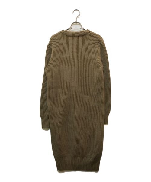 HYKE（ハイク）HYKE (ハイク) ラムウール リブロングニットカーディガン ブラウン サイズ:2の古着・服飾アイテム