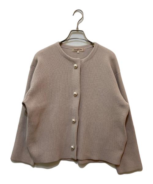 Apuweiser-riche（アプワイザーリッシェ）Apuweiser-riche (アプワイザーリッシェ) パール釦ショートニットジャケット ピンク サイズ:1の古着・服飾アイテム