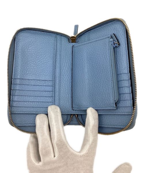 GUCCI（グッチ）GUCCI (グッチ) インターロッキング GGラウンドウォレット スカイブルーの古着・服飾アイテム