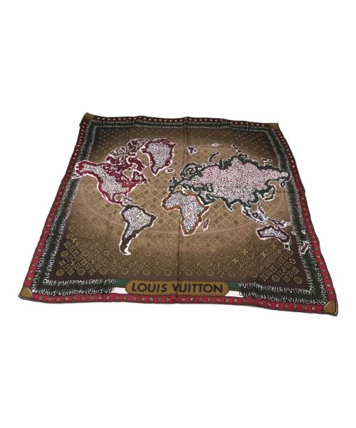 LOUIS VUITTON（ルイ ヴィトン）LOUIS VUITTON (ルイ ヴィトン) シルクスカーフ ブラウンの古着・服飾アイテム