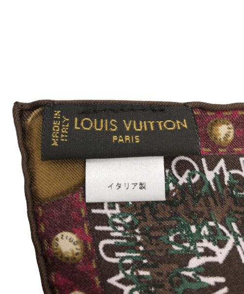 LOUIS VUITTON（ルイ ヴィトン）LOUIS VUITTON (ルイ ヴィトン) シルクスカーフ ブラウンの古着・服飾アイテム