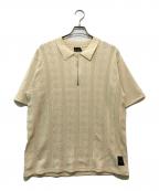 430430）の古着「S/S JAQUARD KNIT POLO」｜アイボリー