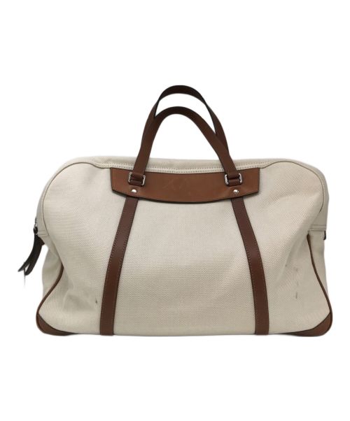 COACH（コーチ）COACH (コーチ) キャンバスボストンバッグ アイボリー×ブラウンの古着・服飾アイテム