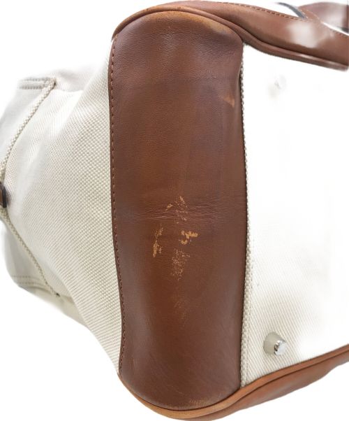 COACH（コーチ）COACH (コーチ) キャンバスボストンバッグ アイボリー×ブラウンの古着・服飾アイテム