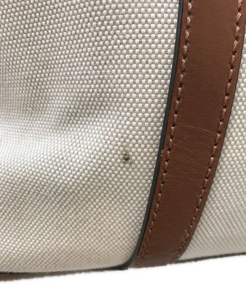 COACH（コーチ）COACH (コーチ) キャンバスボストンバッグ アイボリー×ブラウンの古着・服飾アイテム