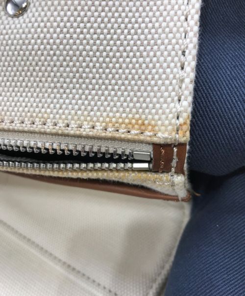 COACH（コーチ）COACH (コーチ) キャンバスボストンバッグ アイボリー×ブラウンの古着・服飾アイテム