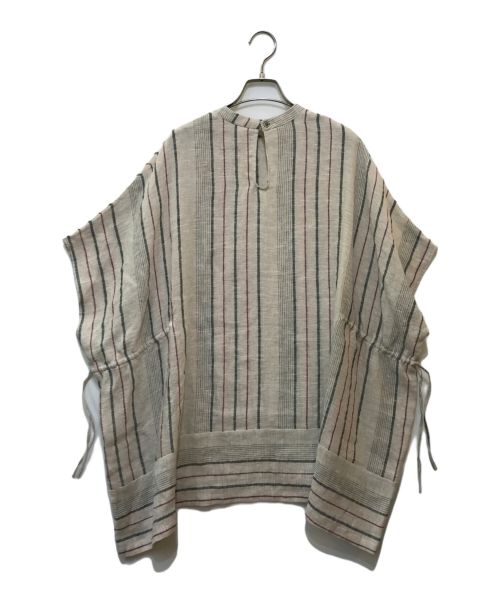 かぐれ（カグレ）かぐれ (カグレ) リネンマルチストライプチュニック ベージュ サイズ:Freeの古着・服飾アイテム