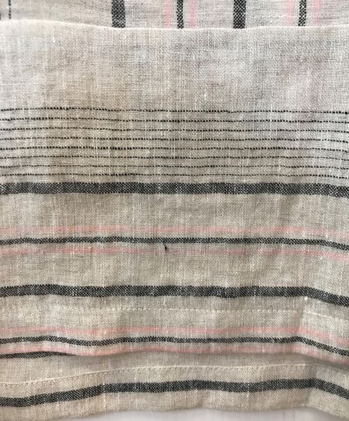 かぐれ（カグレ）かぐれ (カグレ) リネンマルチストライプチュニック ベージュ サイズ:Freeの古着・服飾アイテム
