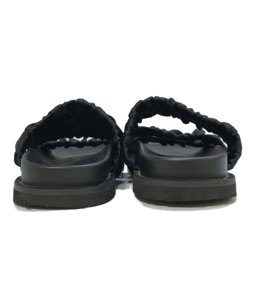 Adam et Rope（アダム エ ロペ）Adam et Rope (アダムエロペ) シャーリングフラットサンダル ブラック サイズ:表記なし(※実寸を参照ください)の古着・服飾アイテム