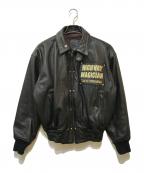 YELLOW CORNイエローコーン）の古着「レザーブルゾン」｜ブラック