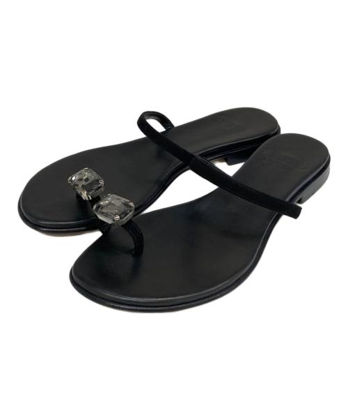 il Sandalo of Capri（イル・サンダロ・オブ・カプリ）il Sandalo of Capri (イル・サンダロ・オブ・カプリ) ストーンビジュー サンダル ブラック サイズ:36の古着・服飾アイテム