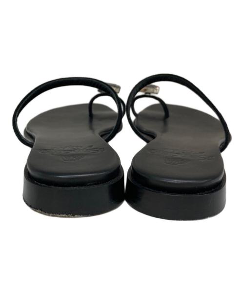 il Sandalo of Capri（イル・サンダロ・オブ・カプリ）il Sandalo of Capri (イル・サンダロ・オブ・カプリ) ストーンビジュー サンダル ブラック サイズ:36の古着・服飾アイテム