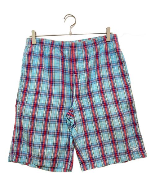 OLD STUSSY（オールドステューシー）OLD STUSSY (オールドステューシー) ハーフパンツ レッド×スカイブルー サイズ:Mの古着・服飾アイテム