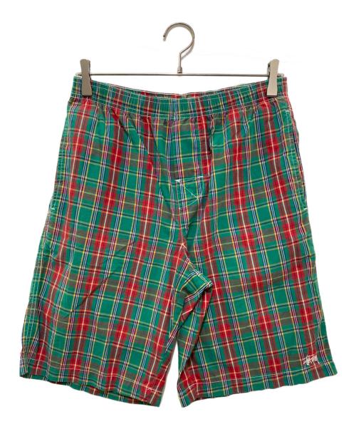 OLD STUSSY（オールドステューシー）OLD STUSSY (オールドステューシー) ハーフパンツ レッド×グリーン サイズ:Mの古着・服飾アイテム