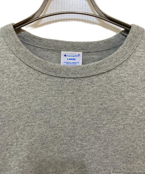 Champion（チャンピオン）Champion (チャンピオン) BEAMS by MIN-NANO (ビームス バイ ミンナノ) ポケットTシャツ グレー サイズ:LARGEの古着・服飾アイテム