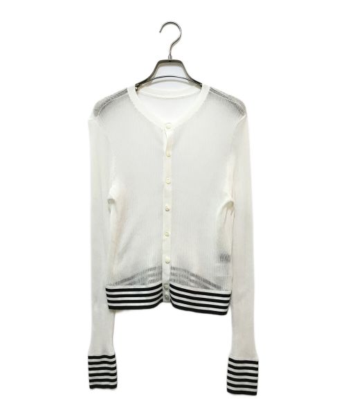 CABAN（キャバン）CABAN (キャバン) コットンナイロンリブ シアークルーネックカーディガン ホワイト サイズ:FREEの古着・服飾アイテム