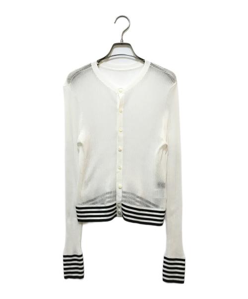 CABAN（キャバン）CABAN (キャバン) コットンナイロンリブ シアークルーネックカーディガン ホワイト サイズ:FREEの古着・服飾アイテム